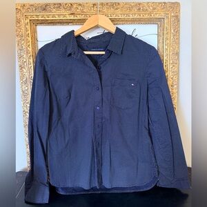 Tommy Hilfiger Navy Blue Microdot Button-Down Shirt
